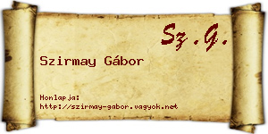 Szirmay Gábor névjegykártya